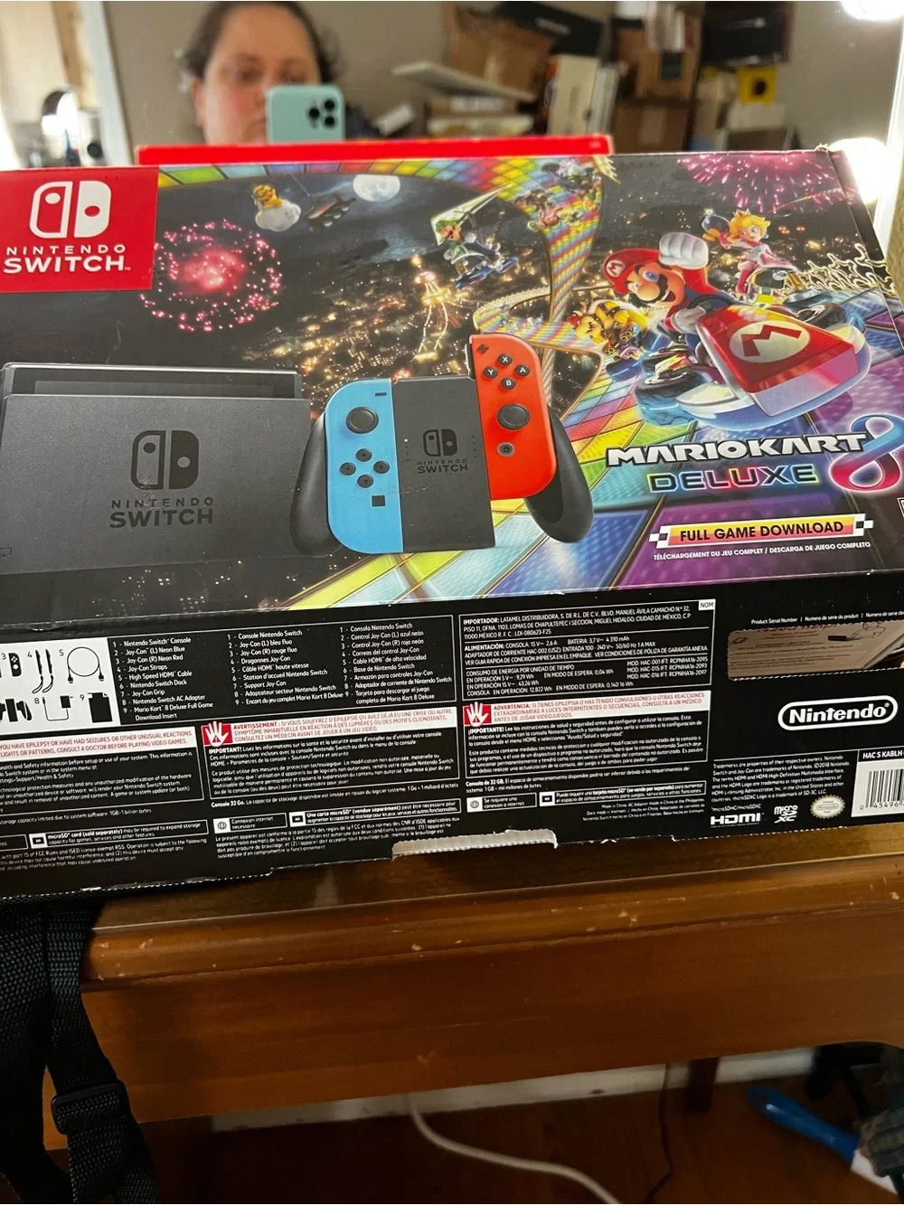 Nintendo Switch with Neon Blue and Neon Red Joy-Con